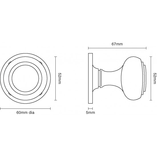 Croft 6348 Stepped Cushion Mortice Door Knob