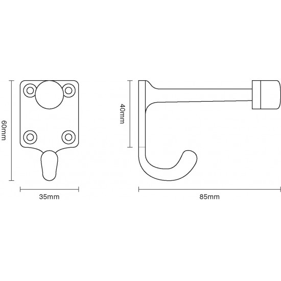 Croft 6380 Buffered Hat & Coat Hook