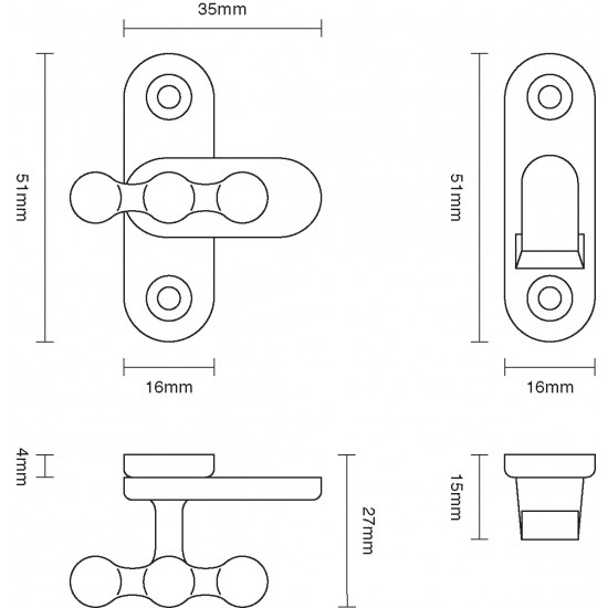 Croft 6392 51mm Cabinet Catch