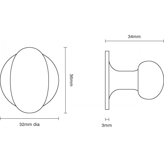 Croft 6410 Oval Cupboard Knob