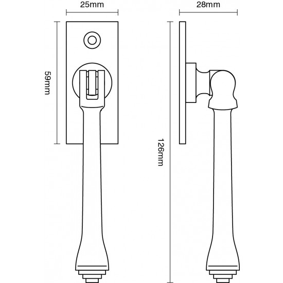 Croft 6462L Fairmont Window Espagnolette Handle