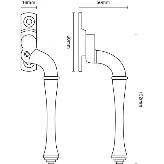 Croft 6463L Fairmont Espagnolette Handle