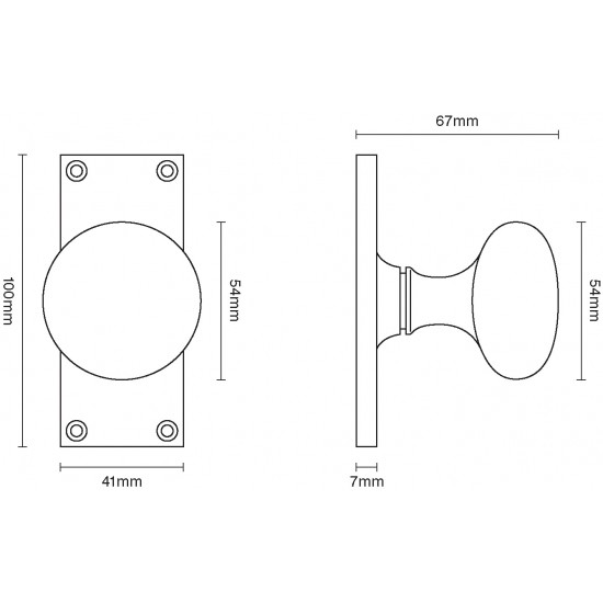 Croft 6507 Cushion Door Knob on 4" Backplate