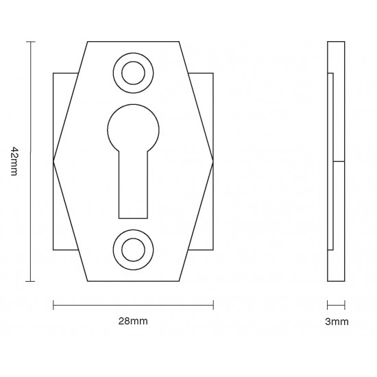 Croft 7008 42 x 28mm Art Deco Escutcheon 