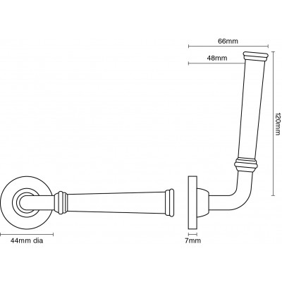 Croft 7070 Grace Door Handle on Rose