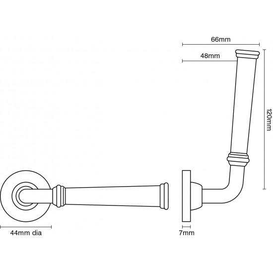 Croft 7070 Grace Door Handle on Rose