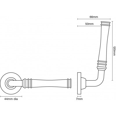 Croft 7071 Impulse Door Handle on Rose