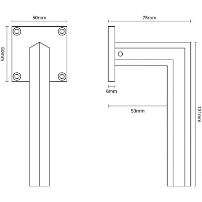 Croft 7081 Hexagonal Door Handle on Square Rose