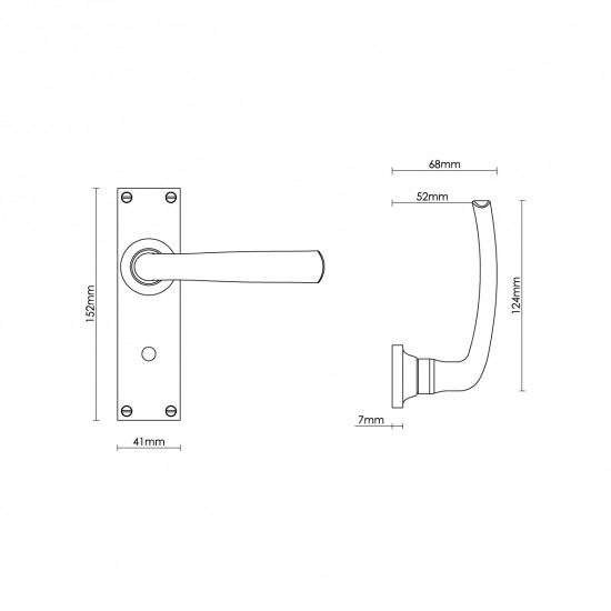 Croft 7202B Floe Door Handle on Square Backplate 