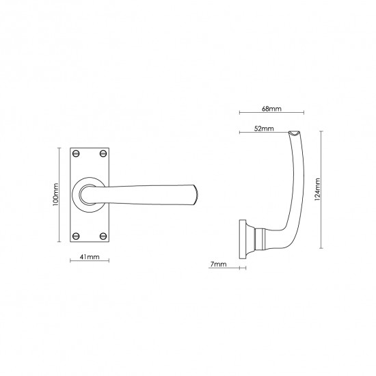 Croft 7203 Floe Door Handle on Square Backplate 