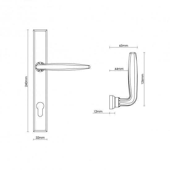 Croft 7292E Maine Door Handle on Square Backplate 