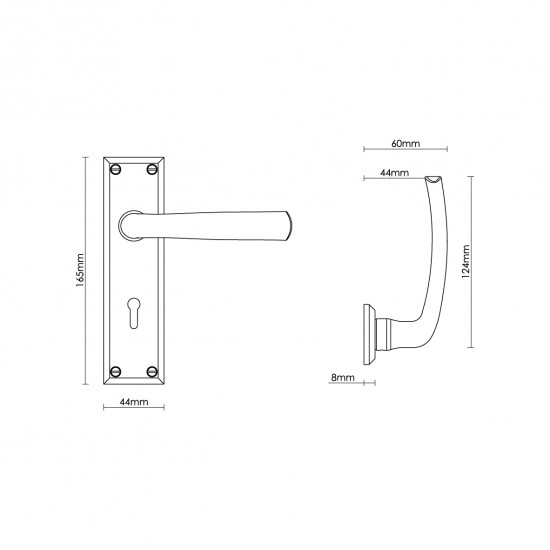 Croft 7309 Floe Door Handle on Square Backplate 