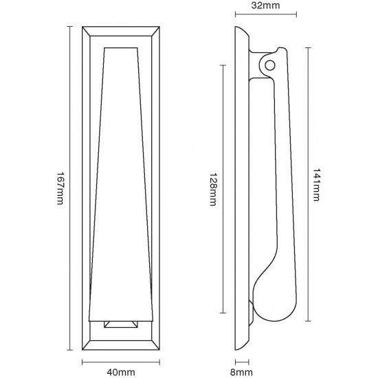 Croft 1750 Vertical Plain Door Knocker