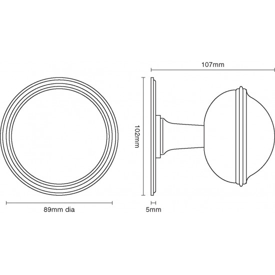 Croft 4175 Plain Round Centre Door Knob