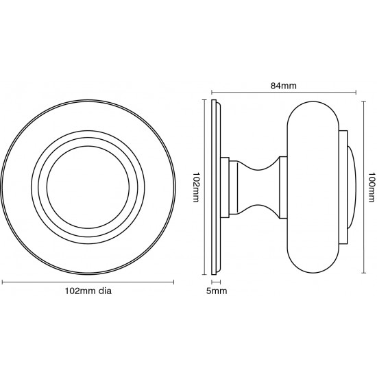 Croft 4176 Verve Round Centre Door Knob