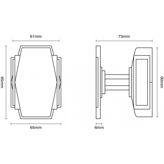 Croft 7013 Art Deco Centre Door Knob