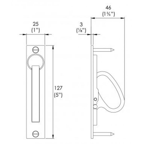 Medium Pocket Door Edge Pull 