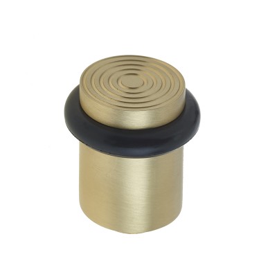 Floor Mounted Round Doorstop Reeded Design