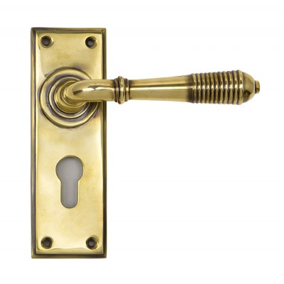 From the Anvil Reeded Lever Euro Lock Set