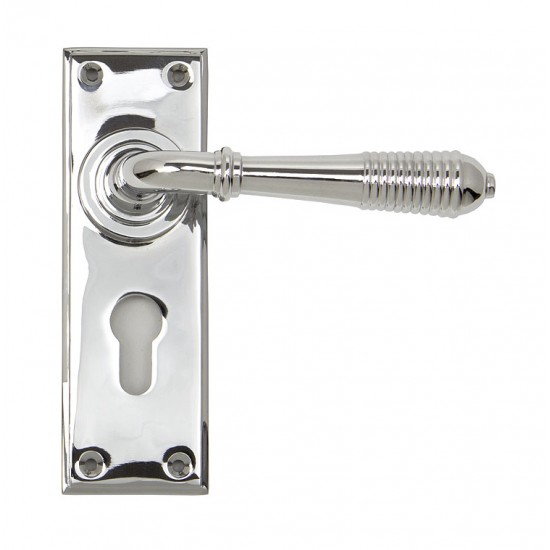 From the Anvil Reeded Lever Euro Lock Set