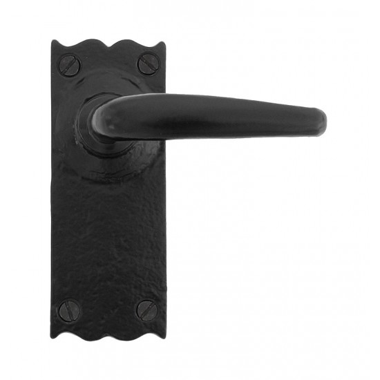 From the Anvil Cast Oak Door Lever Handle in Black