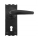 From the Anvil Cast Oak Door Lever Handle in Black