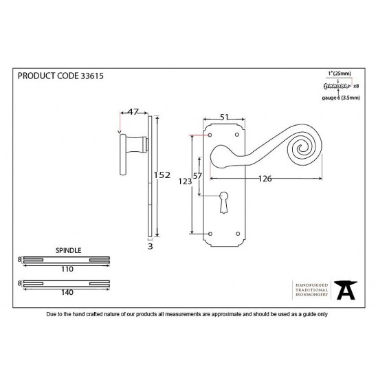 From the Anvil Monkey Tail Lever Lock Set