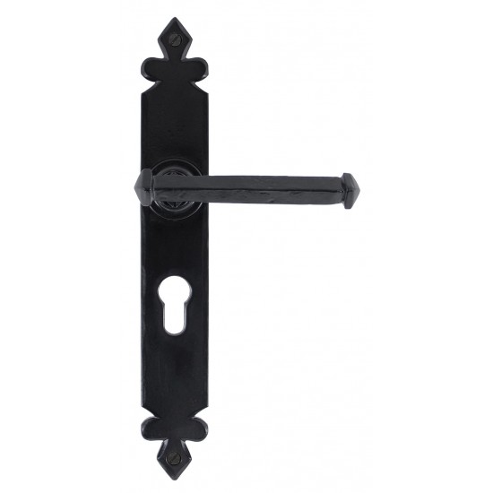 From the Anvil Tudor Lever Euro Lock Set in Black