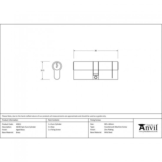 From the Anvil 5pin Euro Cylinder in Satin Chrome - Keyed Alike