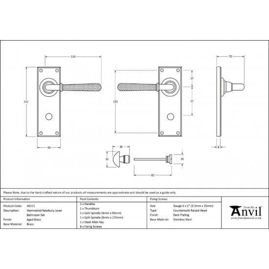 From the Anvil Hammered Newbury Lever Bathroom Set