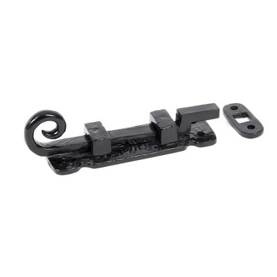 From the Anvil 4" Cranked Monkey Tail Bolt in Black Antique