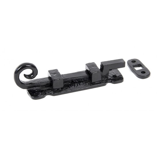 From the Anvil 4" Cranked Monkey Tail Bolt in Black Antique