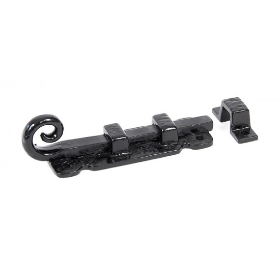 From the Anvil 4" Straight Monkey Tail Bolt in Black Antique