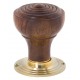 From the Anvil 83562 Wooden Ringed Mortice/Rim Knob Set in Rosewood & Polished Brass