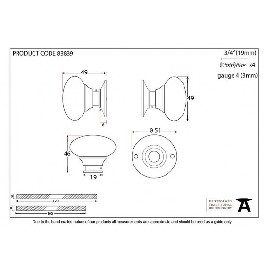 From the Anvil Mushroom Mortice/Rim Set - Small