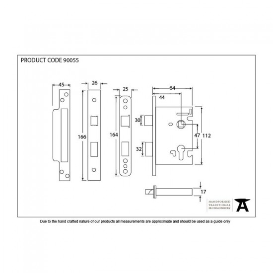 From the Anvil 2½" Euro Profile Sash Lock