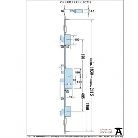 From the Anvil French Door Multi-Point Lock Kit in Stainless Steel