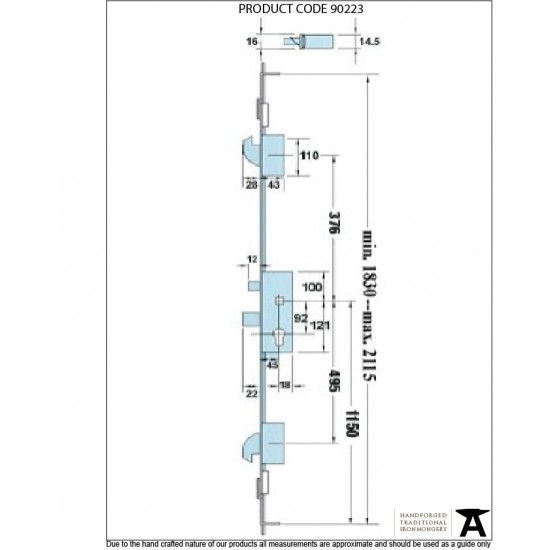 From the Anvil French Door Multi-Point Lock Kit in Stainless Steel