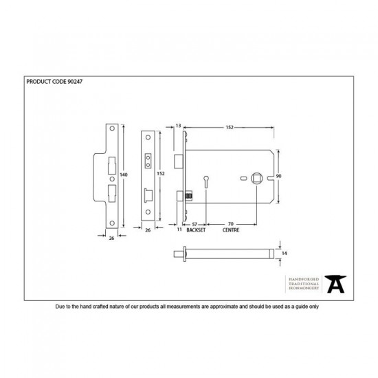 From the Anvil 6" Horizontal 5 Lever Sash Lock