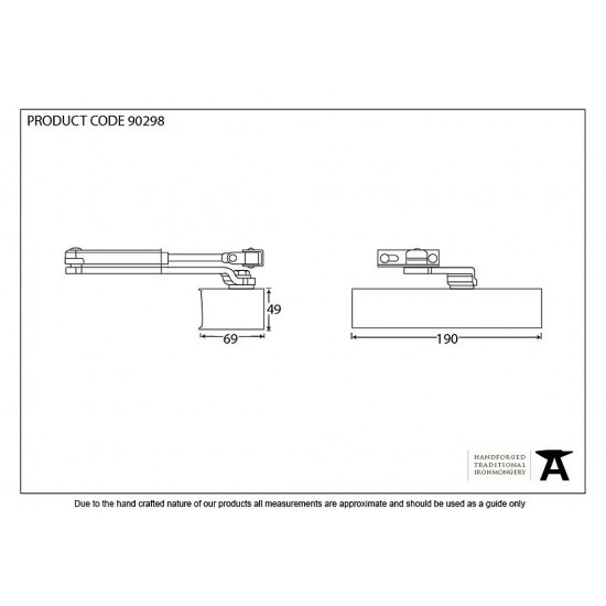 From the Anvil 90298 Door Closer & Cover Size 3 in Black