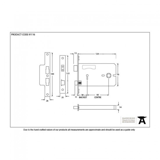 From the Anvil 5" Horizontal 3 Lever Sash Lock