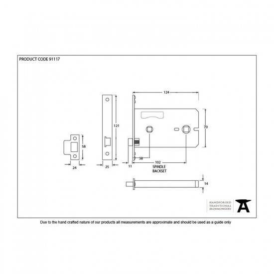 From the Anvil 5" Horizontal Bathroom Lock