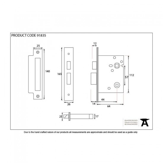 From the Anvil 2½" Heavy Duty Bathroom Mortice Lock