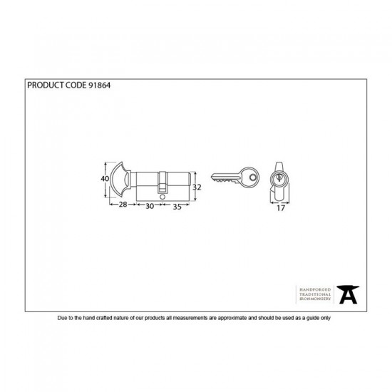 From the Anvil 6pin Euro Cylinder with Turn in Black