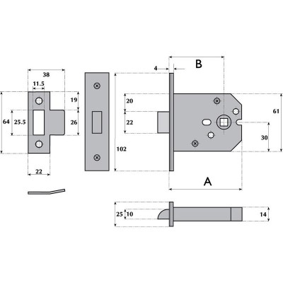 Mortice Latch - G4050