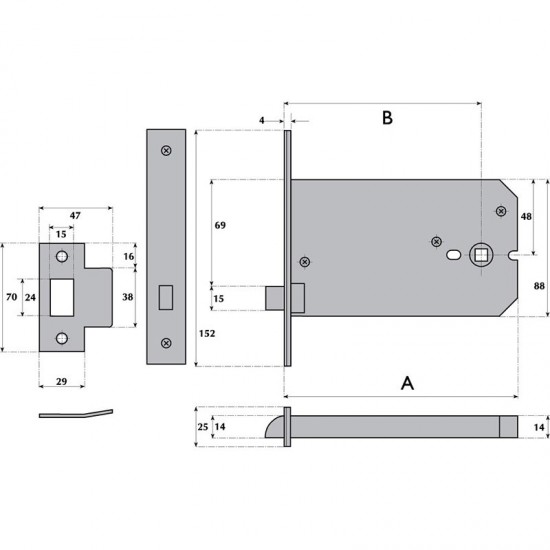 Horizontal Mortice Latch - G4055