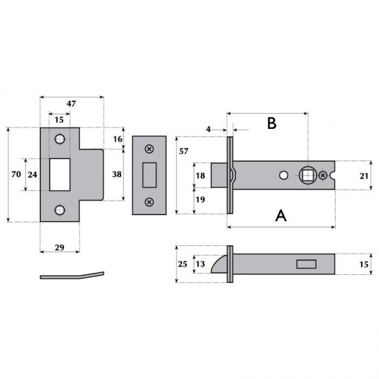 Heavy Duty Tubular Mortice Latch - G4060