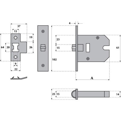 Heavy Duty Mortice Push / Pull Roller Bolt Latch - G4072