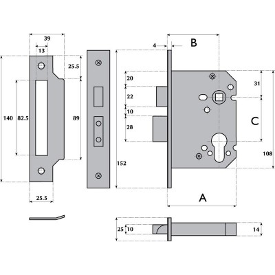 Euro Profile Cylinder Mortice Sashlock - Y7000