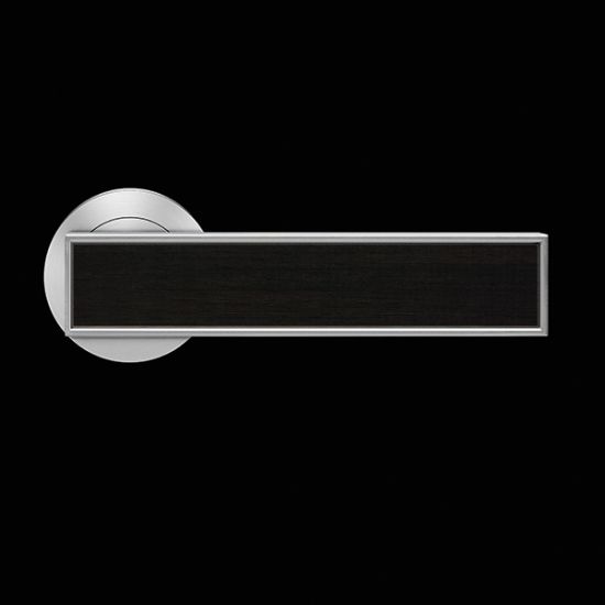 Karcher Design Torino R53 Door Handle on a Round Rose - Satin Nickel